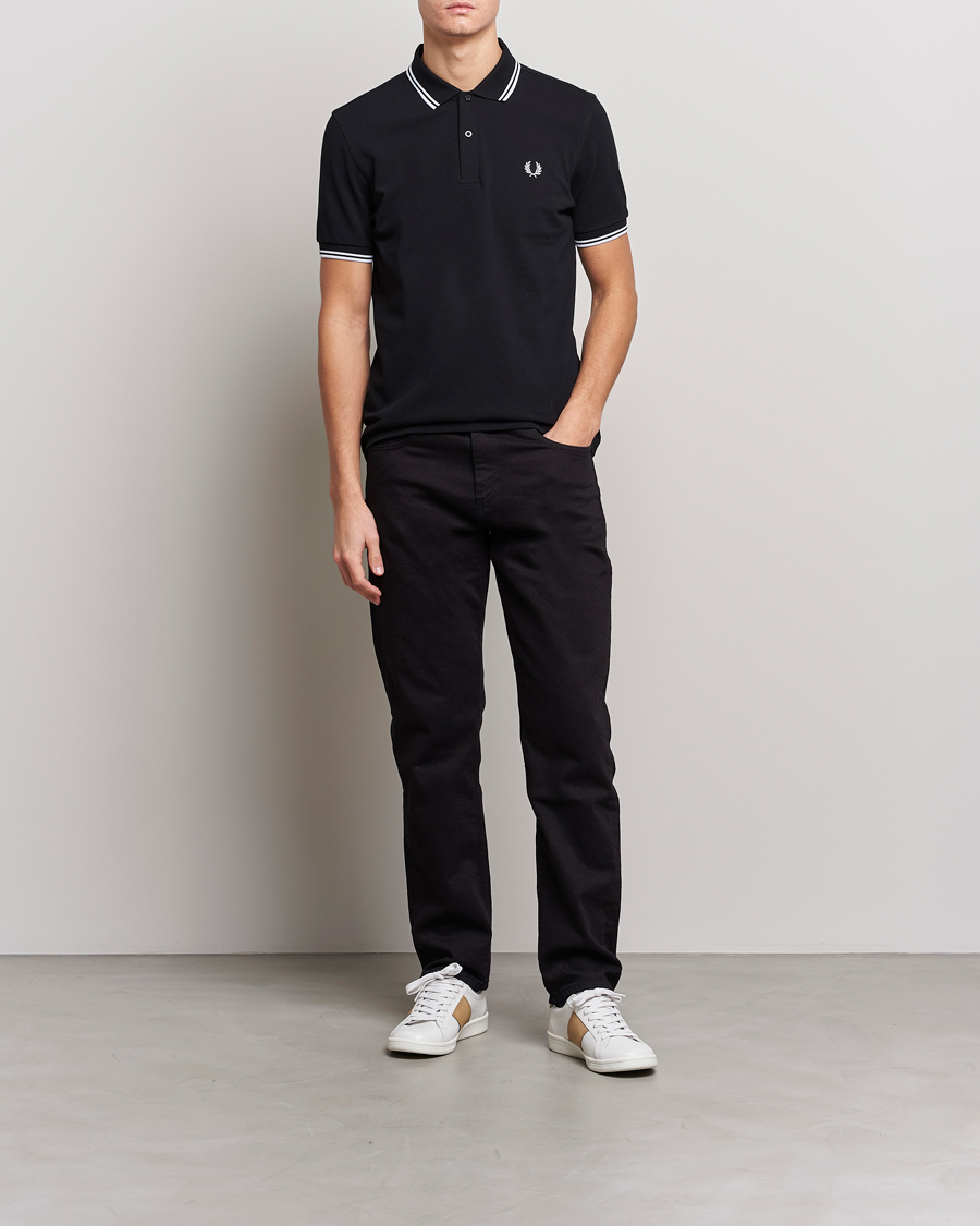 Herr | Pikéer | Fred Perry | Twin Tipped Polo Shirt Black