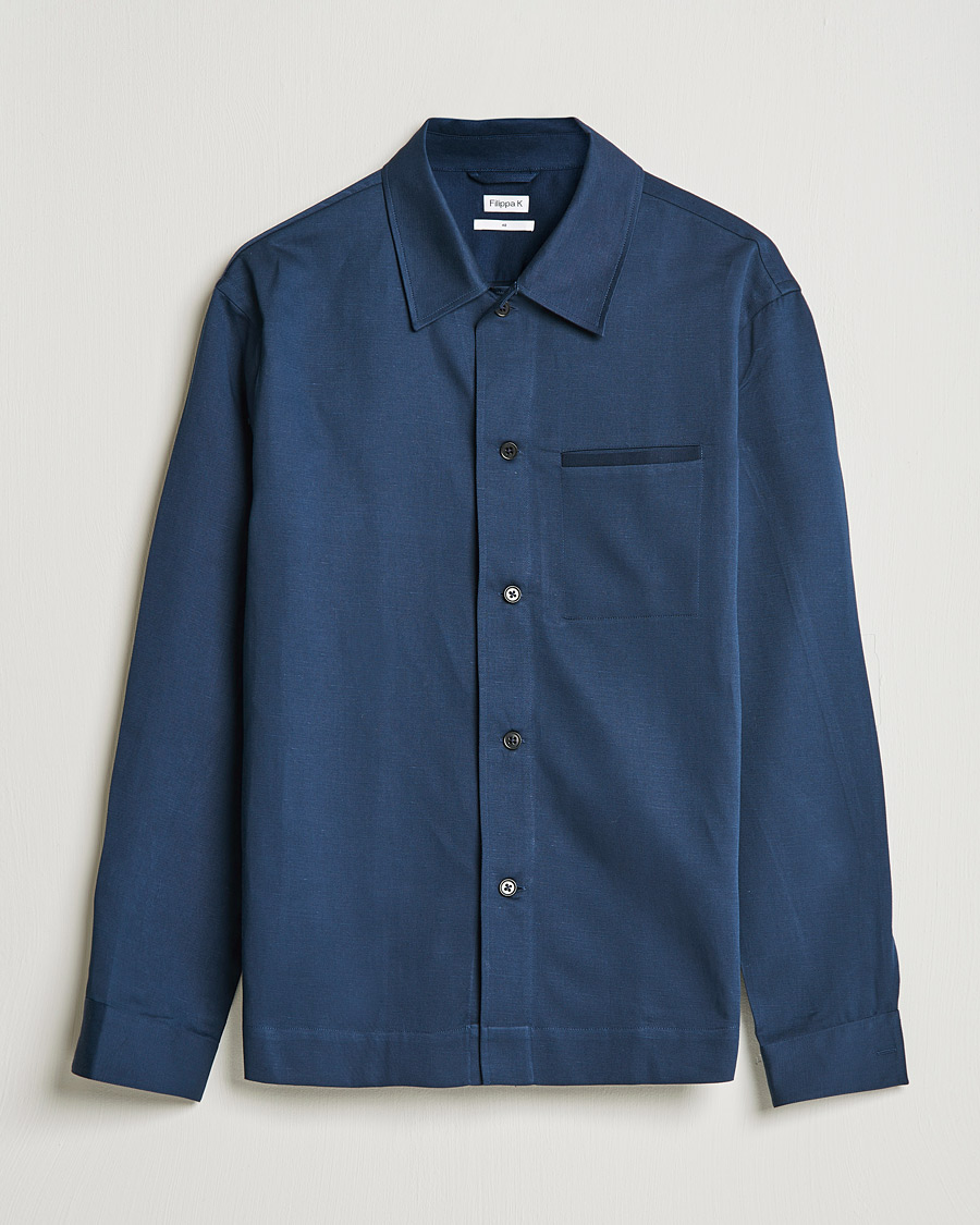 Herr | Skjortor | Filippa K | Matt Linen Overshirt Navy