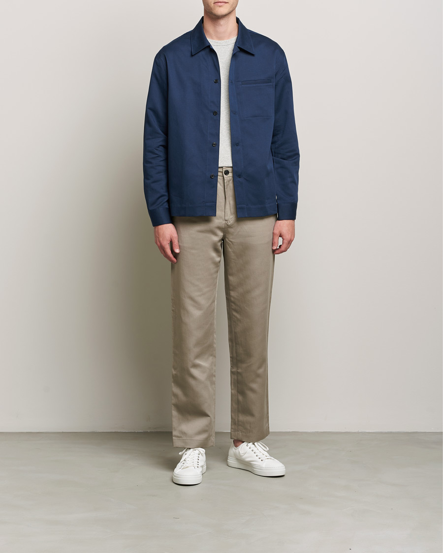 Herr | Skjortor | Filippa K | Matt Linen Overshirt Navy