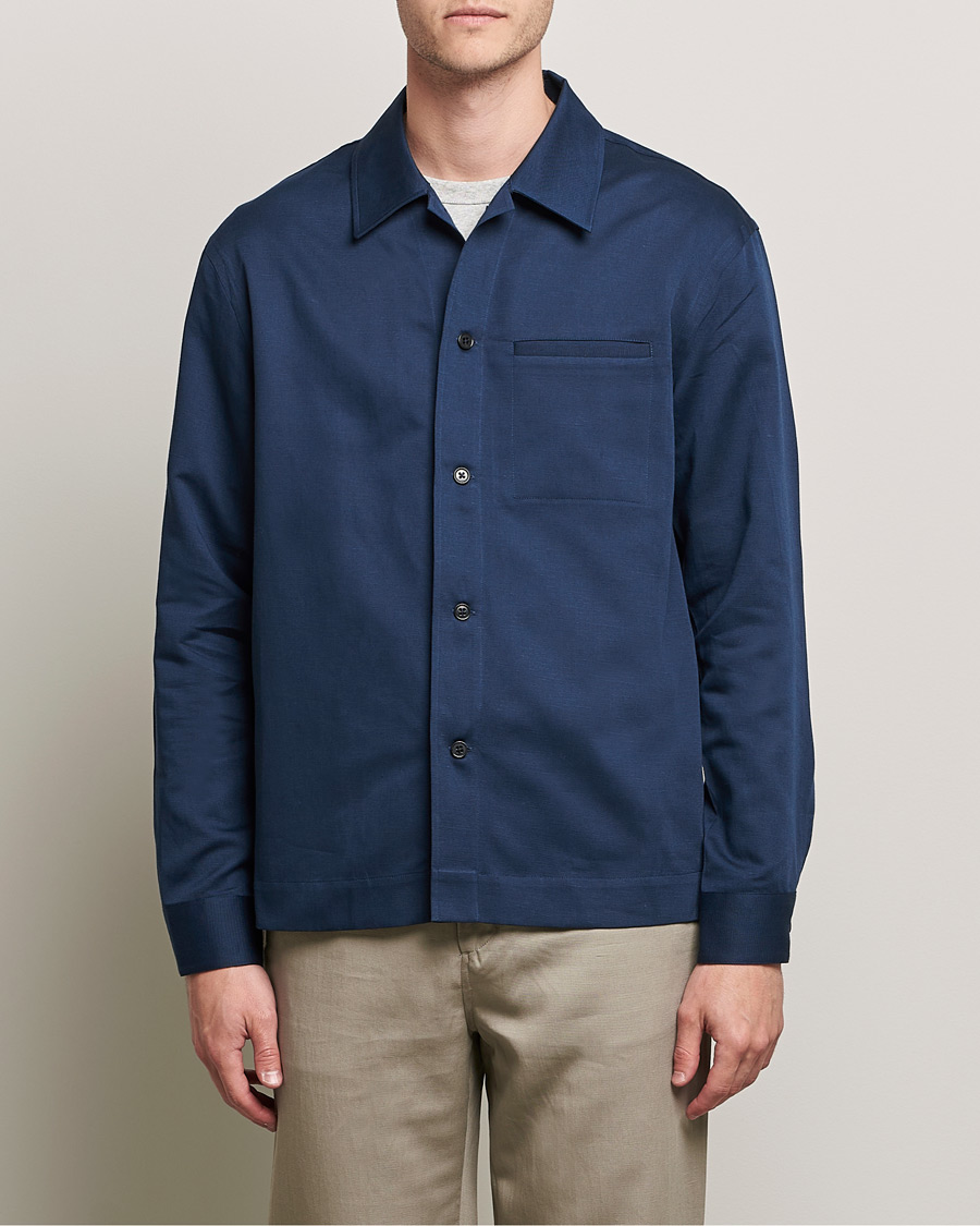 Herr | Skjortor | Filippa K | Matt Linen Overshirt Navy