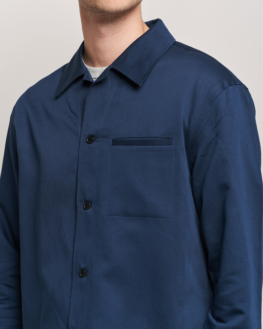 Herr | Skjortor | Filippa K | Matt Linen Overshirt Navy