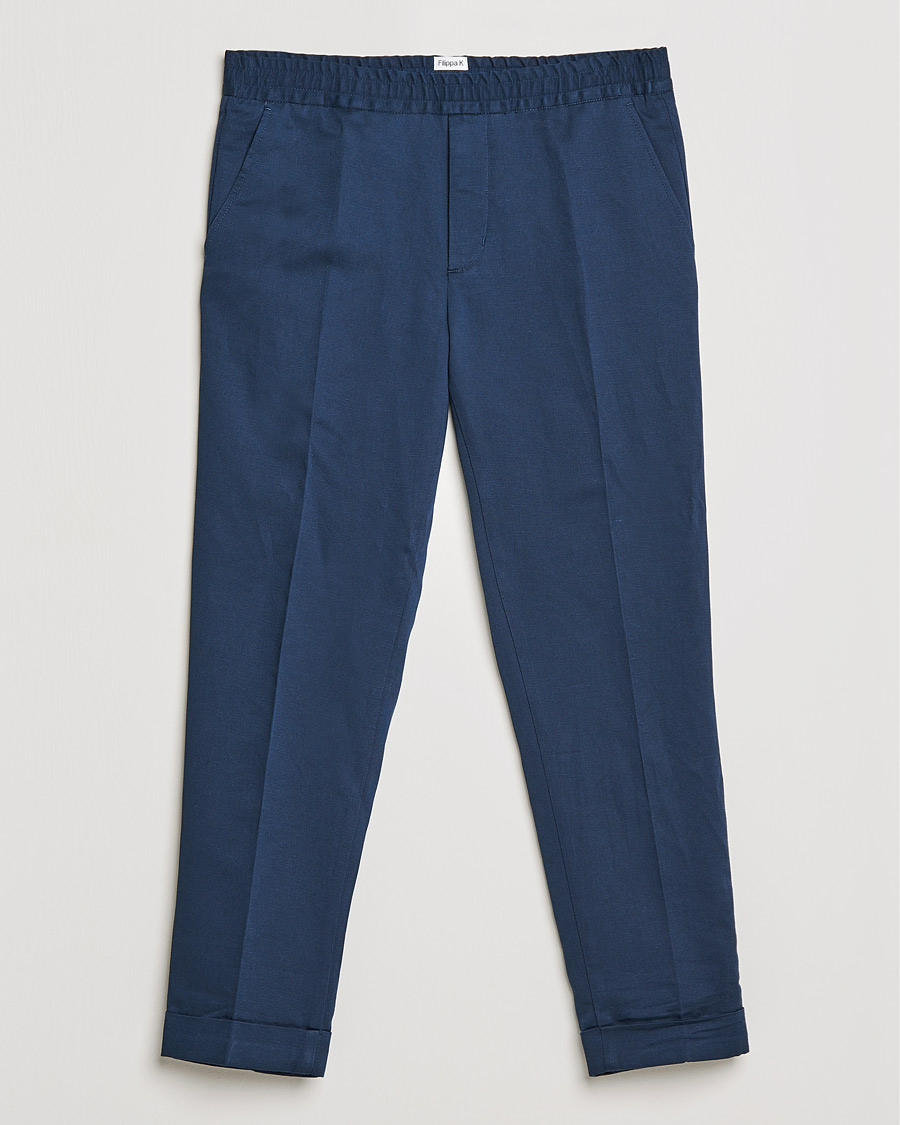 Herr | Byxor | Filippa K | Terry Linen Trousers Navy