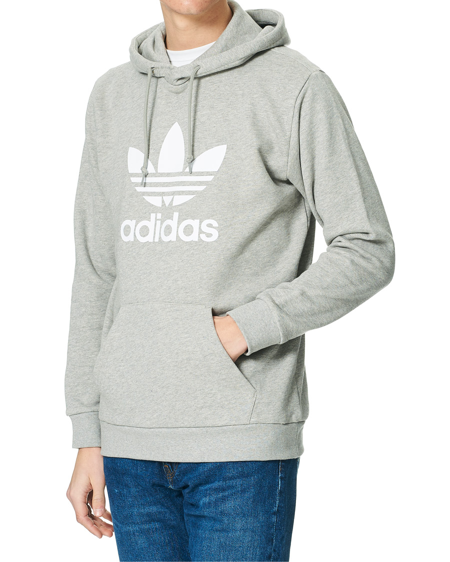 Herr | Tröjor | adidas Originals | Trefoil Hoodie Grey Melange