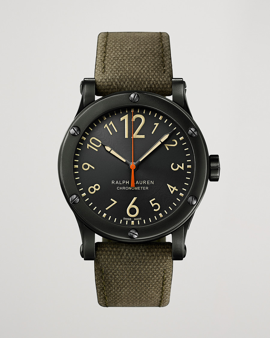 Herr | Polo Ralph Lauren 39mm Safari Chronometer Black Steel/Canvas Strap | Polo Ralph Lauren | 39mm Safari Chronometer Black Steel/Canvas Strap