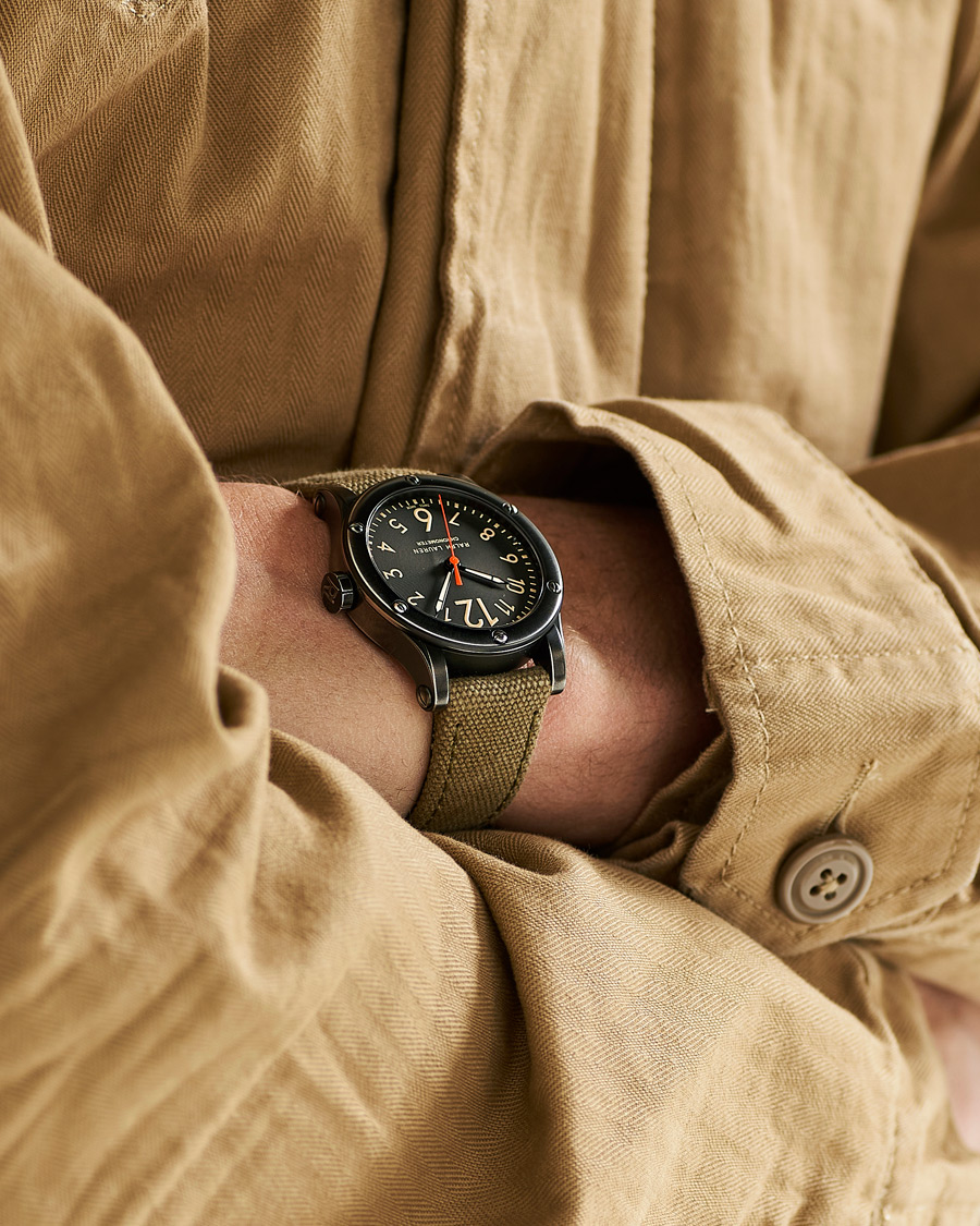 Herr | Fine watches | Polo Ralph Lauren | 39mm Safari Chronometer Black Steel/Canvas Strap