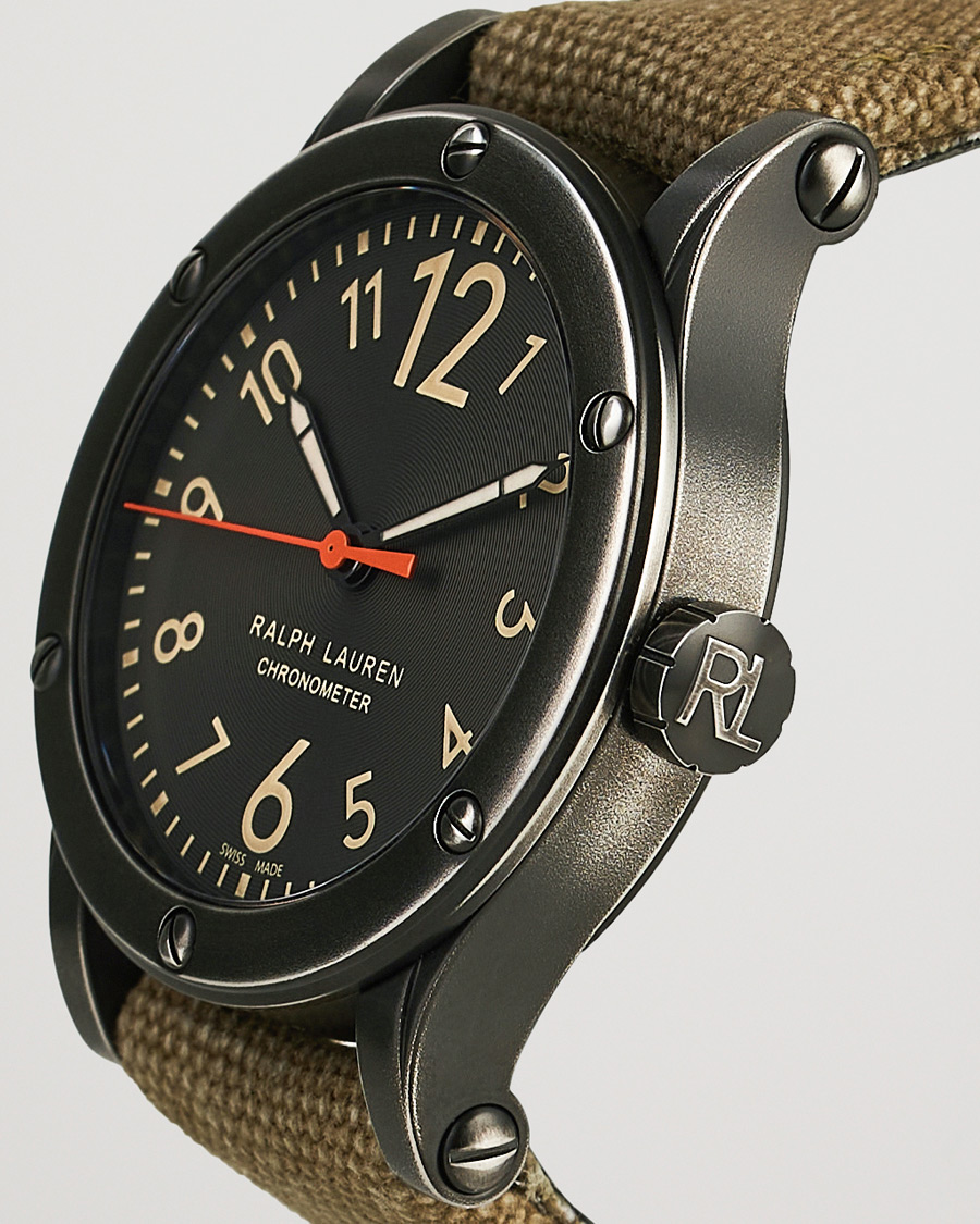 Herr | Polo Ralph Lauren 39mm Safari Chronometer Black Steel/Canvas Strap | Polo Ralph Lauren | 39mm Safari Chronometer Black Steel/Canvas Strap