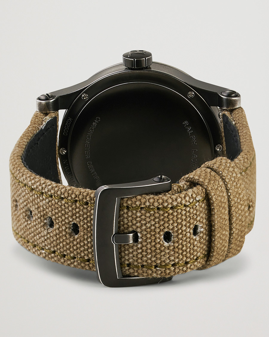 Herr | Fine watches | Polo Ralph Lauren | 39mm Safari Chronometer Black Steel/Canvas Strap