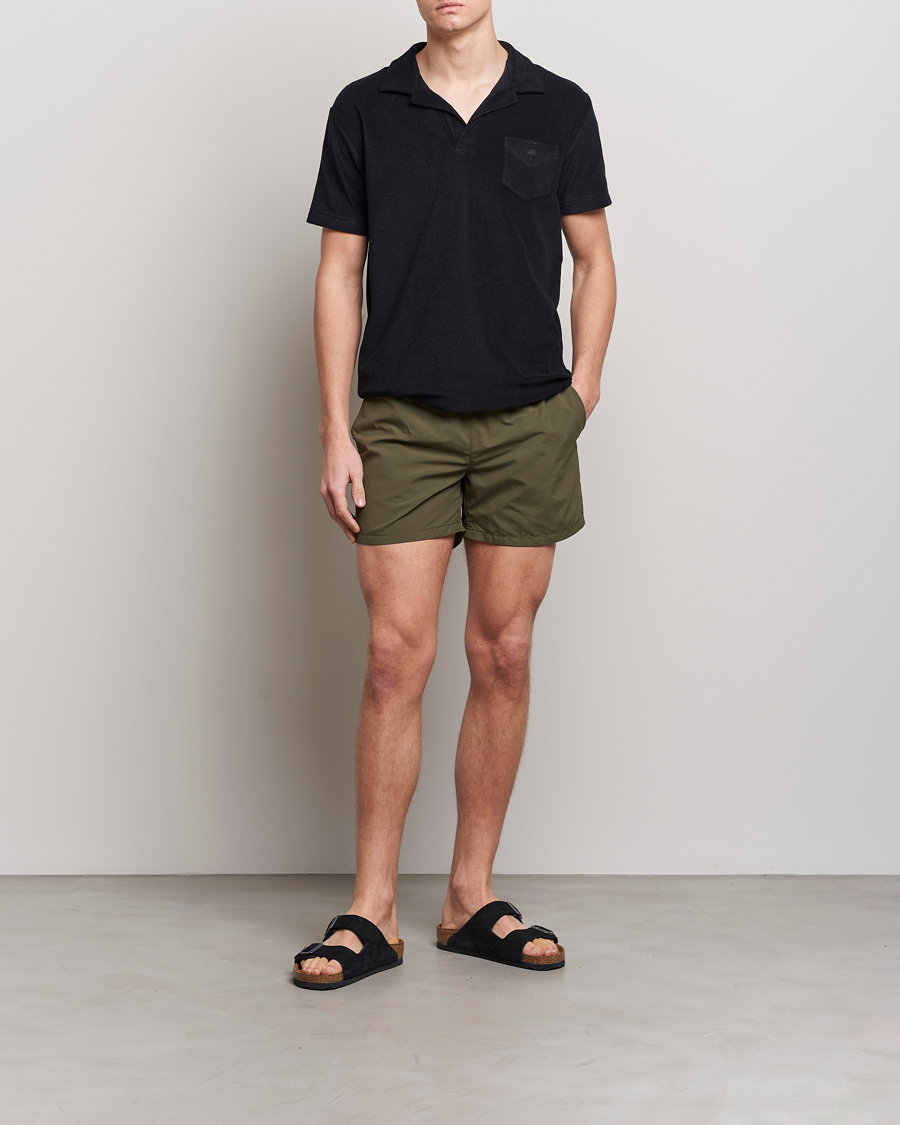 Herr | Badbyxor | Ripa Ripa | Plain Swimshorts Olive Green