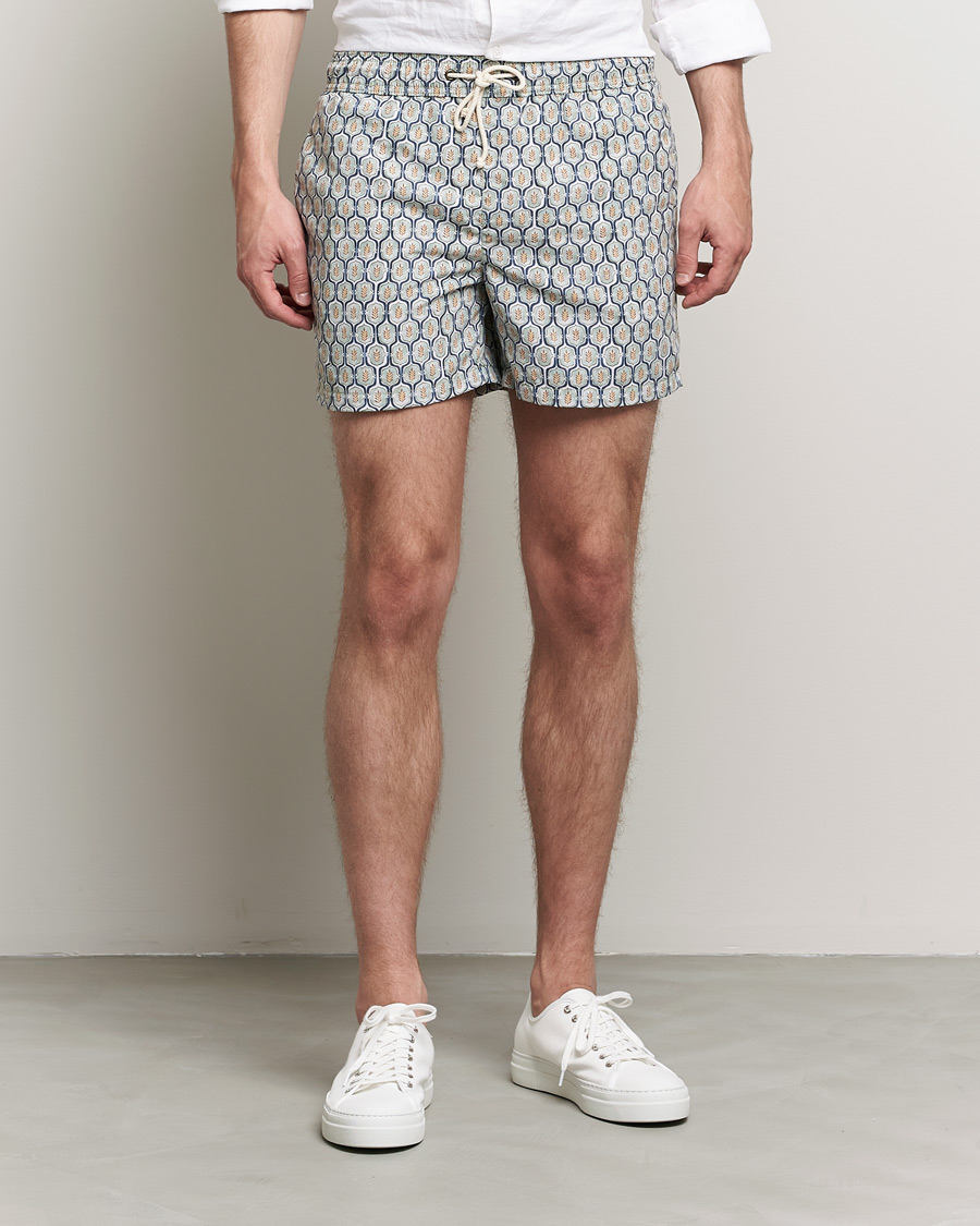 Herr | Kläder | Ripa Ripa | Leaf Printed Swimshorts Light Green