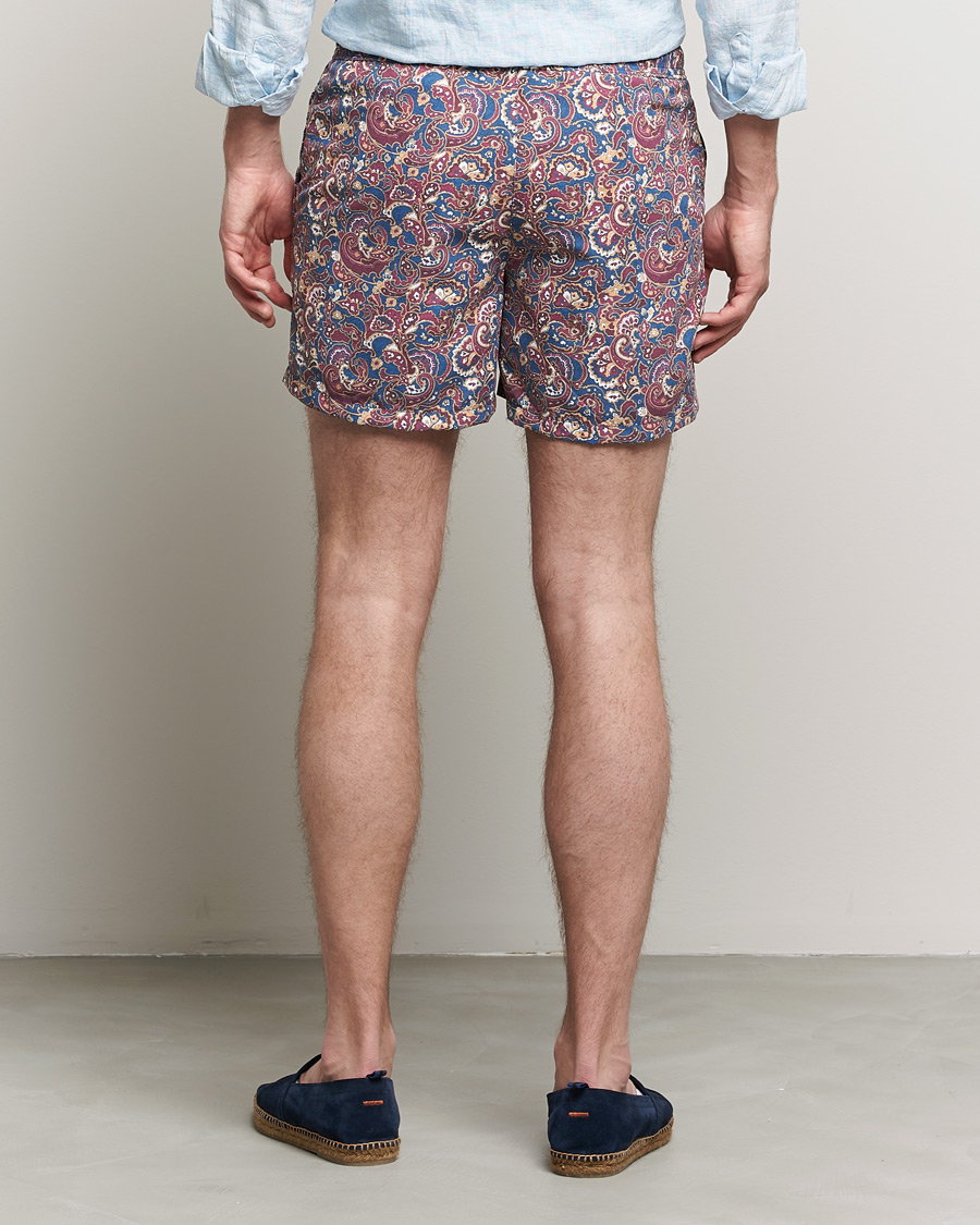 Herr | Badbyxor | Ripa Ripa | Mediterraneo Printed Swimshorts Petrol/Bordeaux