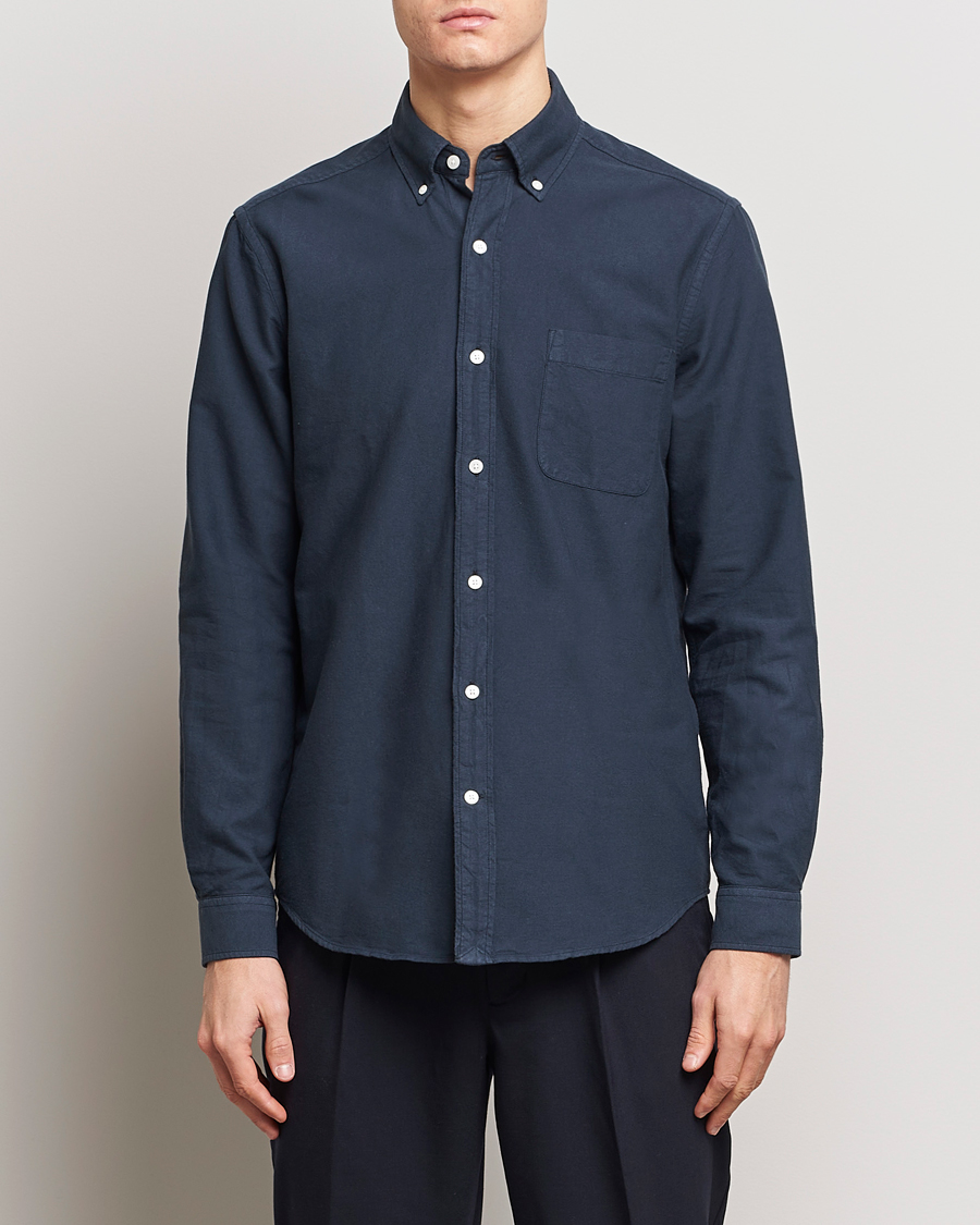 Herr | Kläder | A Day's March | Moorgate Dyed Oxford Shirt Navy