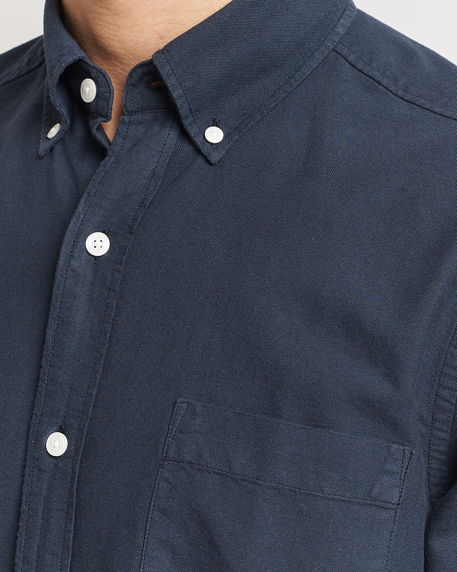 Herr | Skjortor | A Day's March | Moorgate Dyed Oxford Shirt Navy