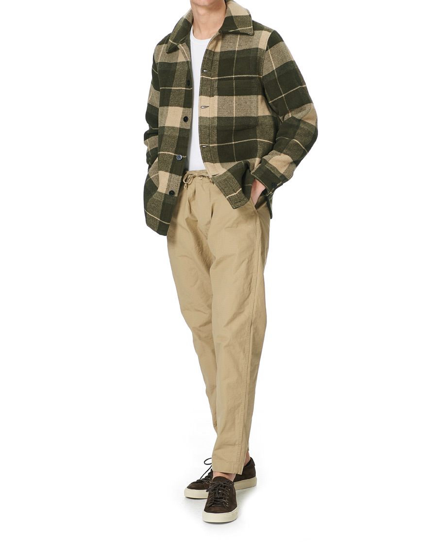 Herr | Jackor | A Day's March | Epernay Checked Wool Overshirt Moss Checked