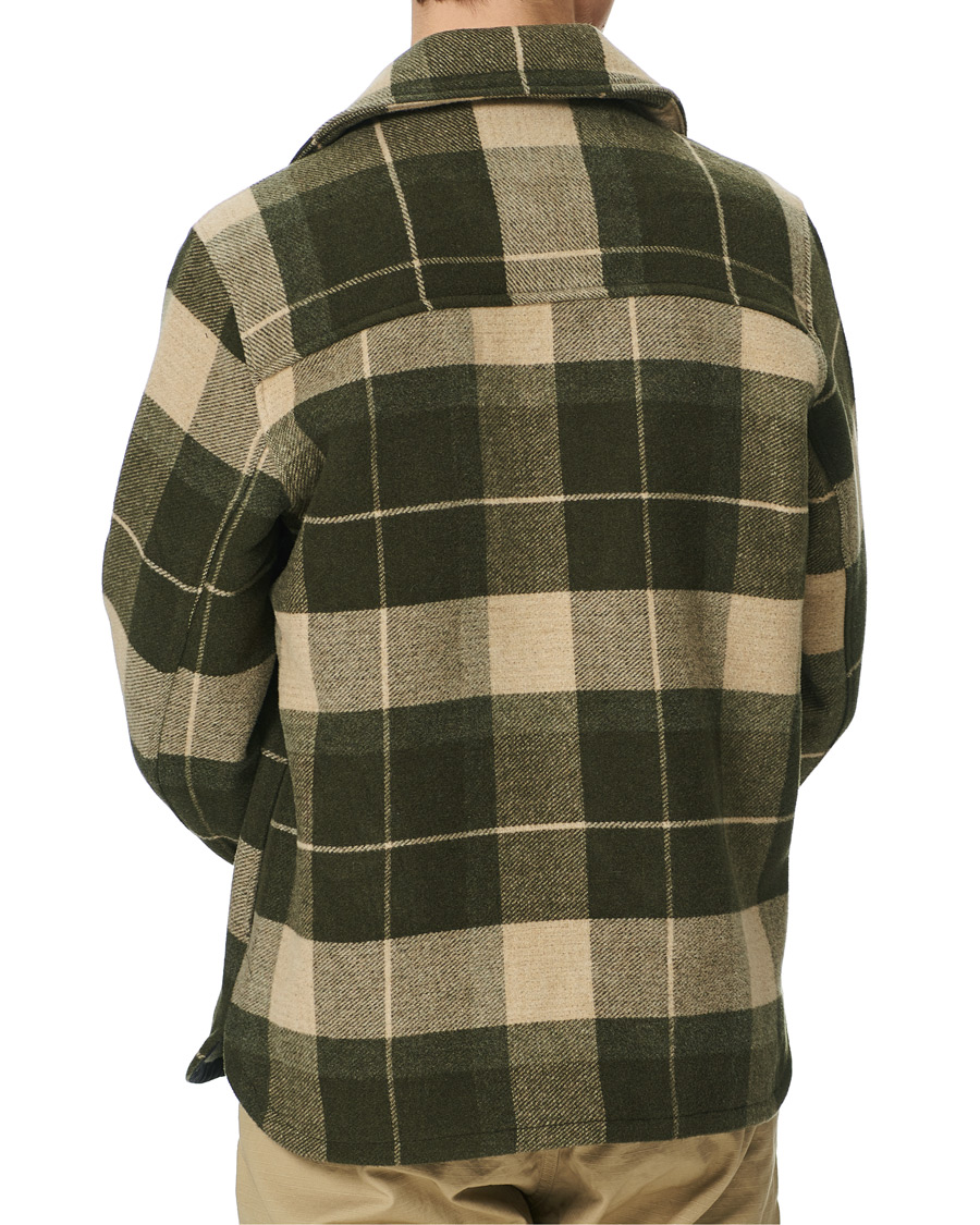 Herr | Jackor | A Day's March | Epernay Checked Wool Overshirt Moss Checked