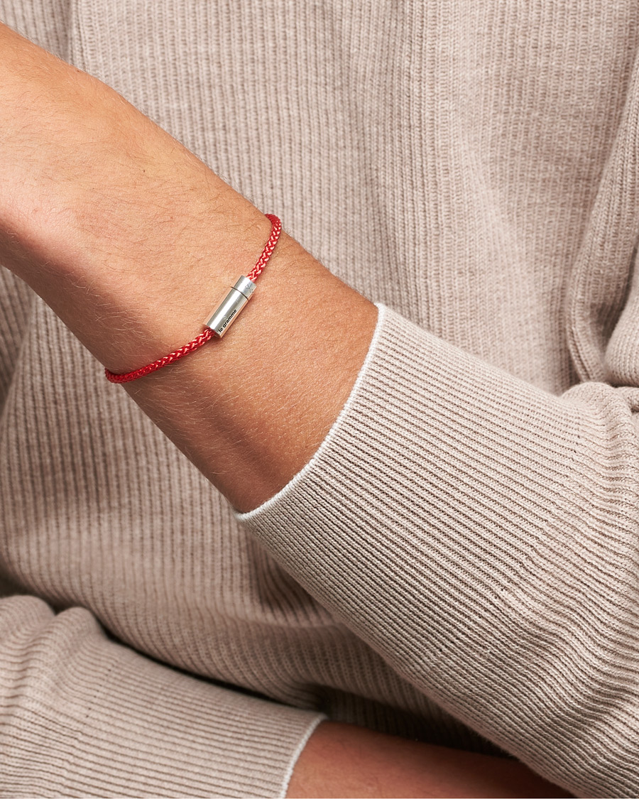 Herr | Armband | LE GRAMME | Nato Cable Bracelet Red/Sterling Silver 7g