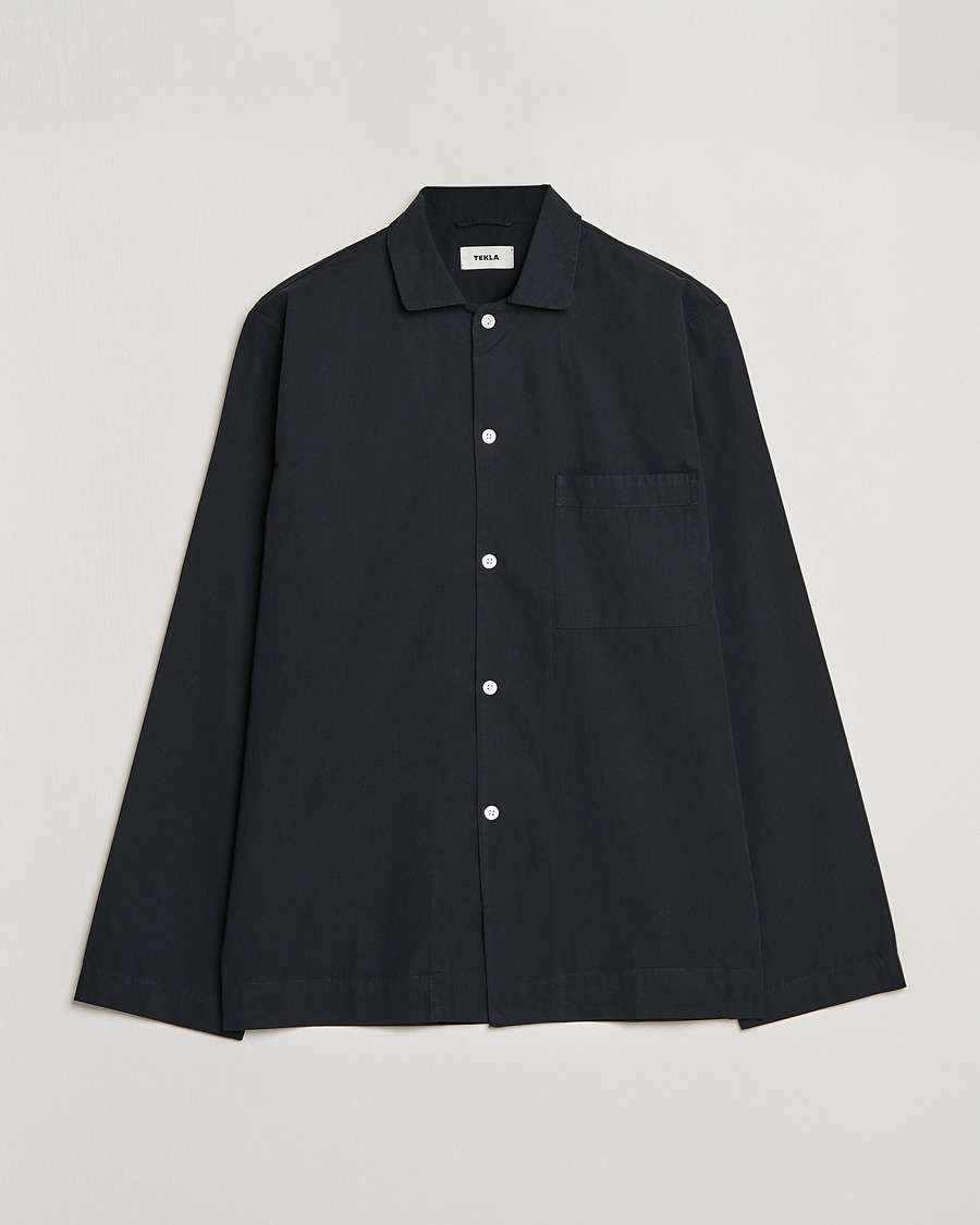 Herr | Tekla Poplin Pyjama Shirt All Black | Tekla | Poplin Pyjama Shirt All Black