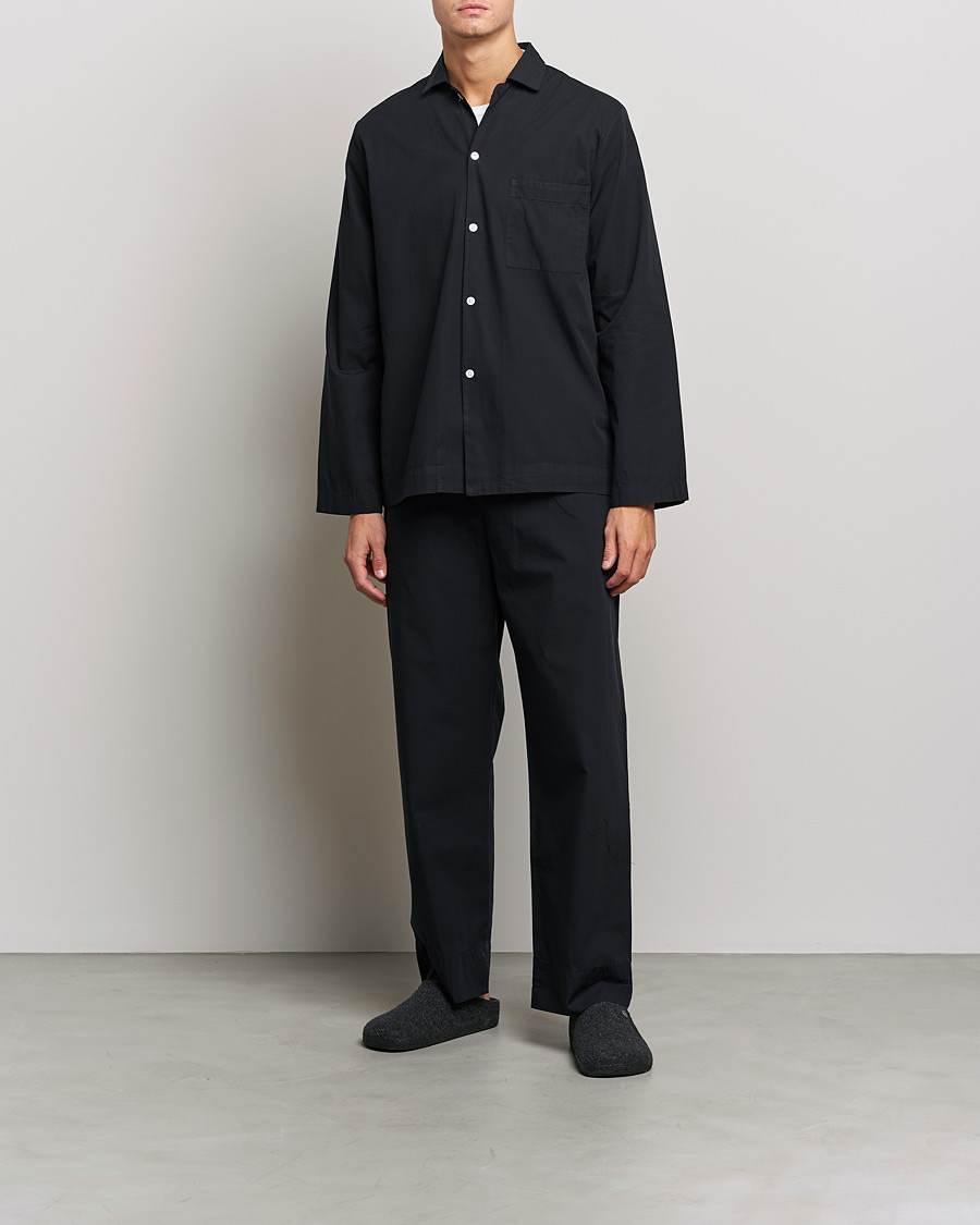 Herr | Tekla Poplin Pyjama Shirt All Black | Tekla | Poplin Pyjama Shirt All Black