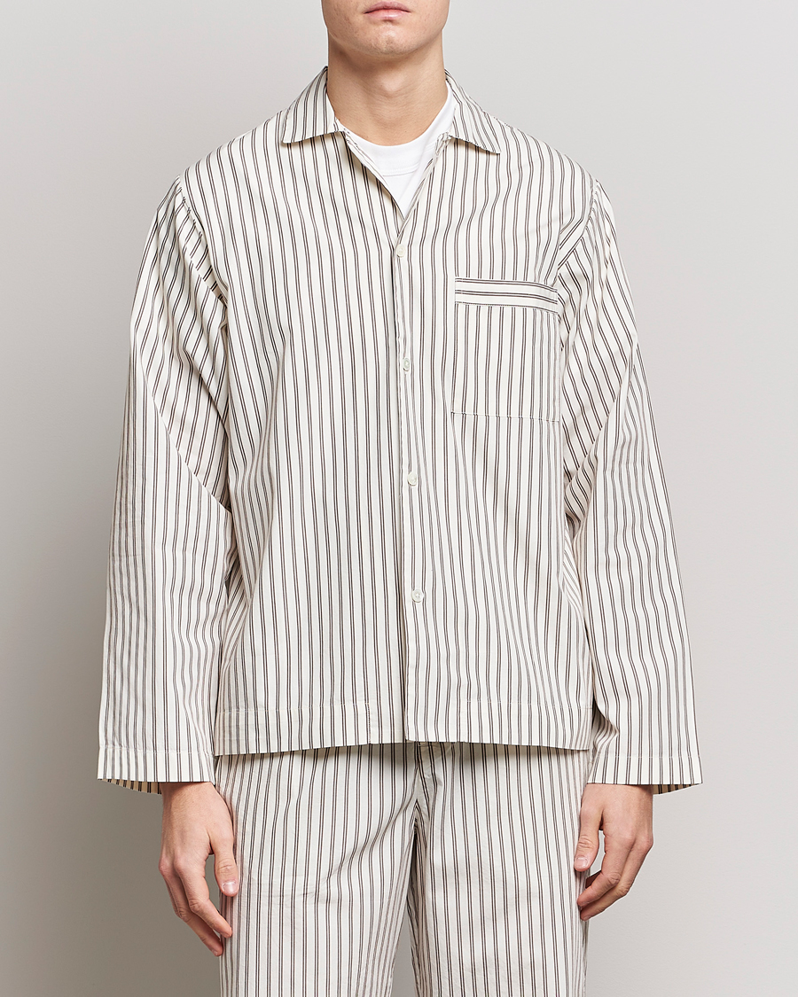 Herr | Tekla | Tekla | Poplin Pyjama Shirt Hopper Stripes
