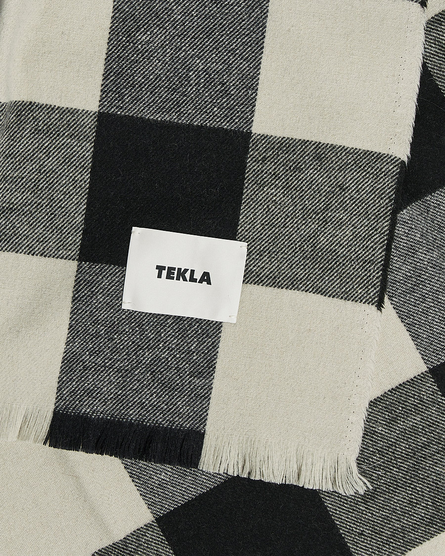 Herr | Tekla Merino Wool Blanket Black Gingham | Tekla | Merino Wool Blanket Black Gingham