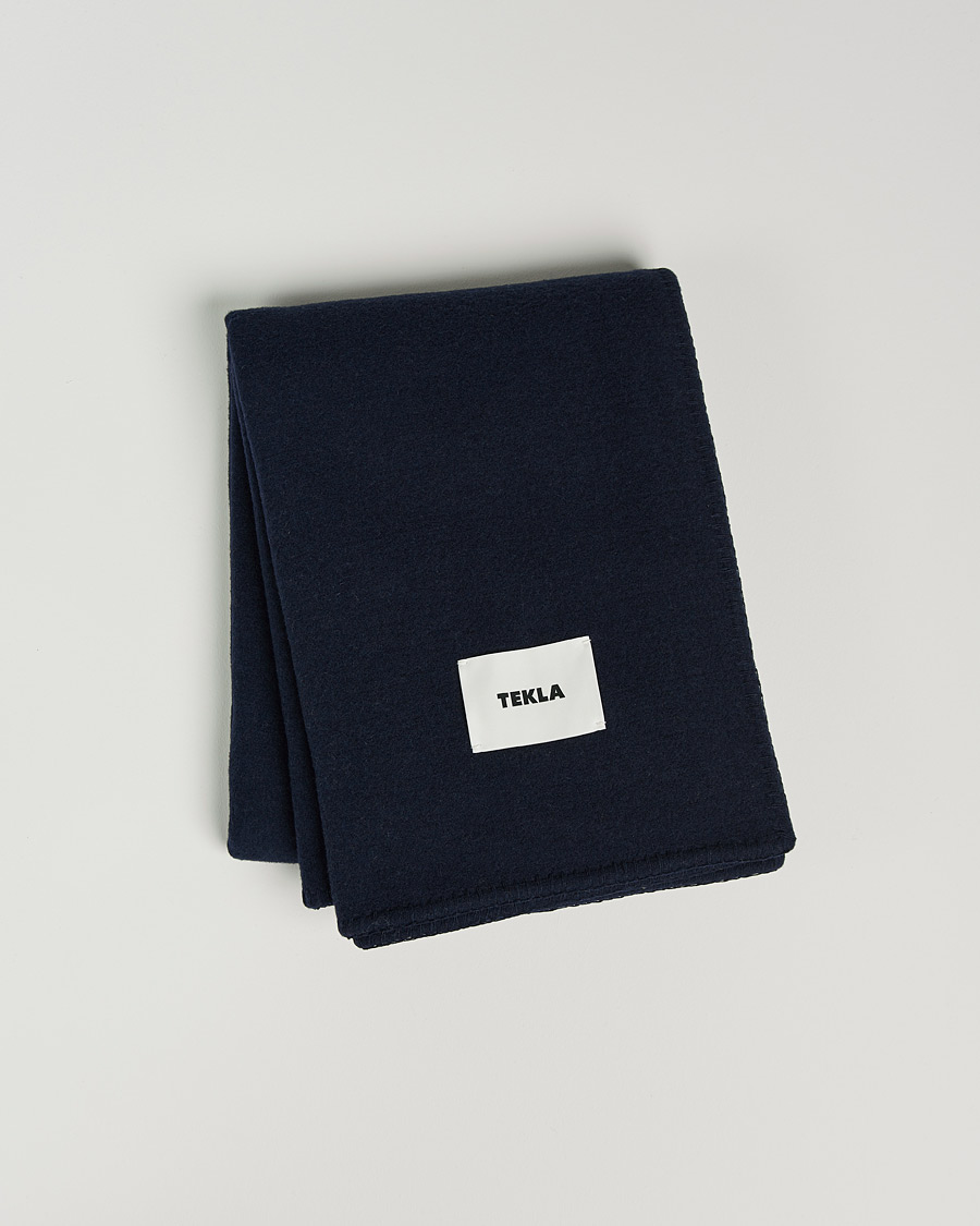 Herr | Tekla Merino Wool Blanket Dark Blue | Tekla | Merino Wool Blanket Dark Blue