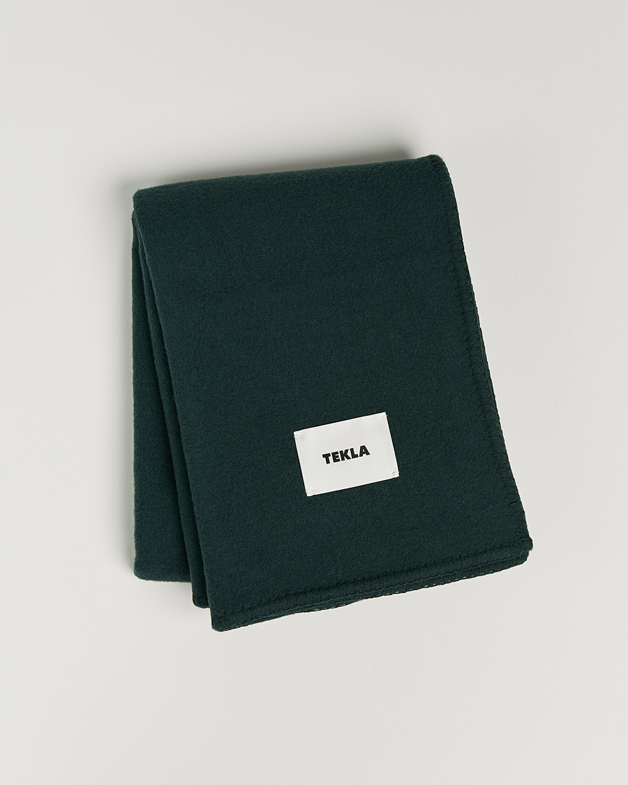 Herr | Tekla Merino Wool Blanket Dark Green | Tekla | Merino Wool Blanket Dark Green