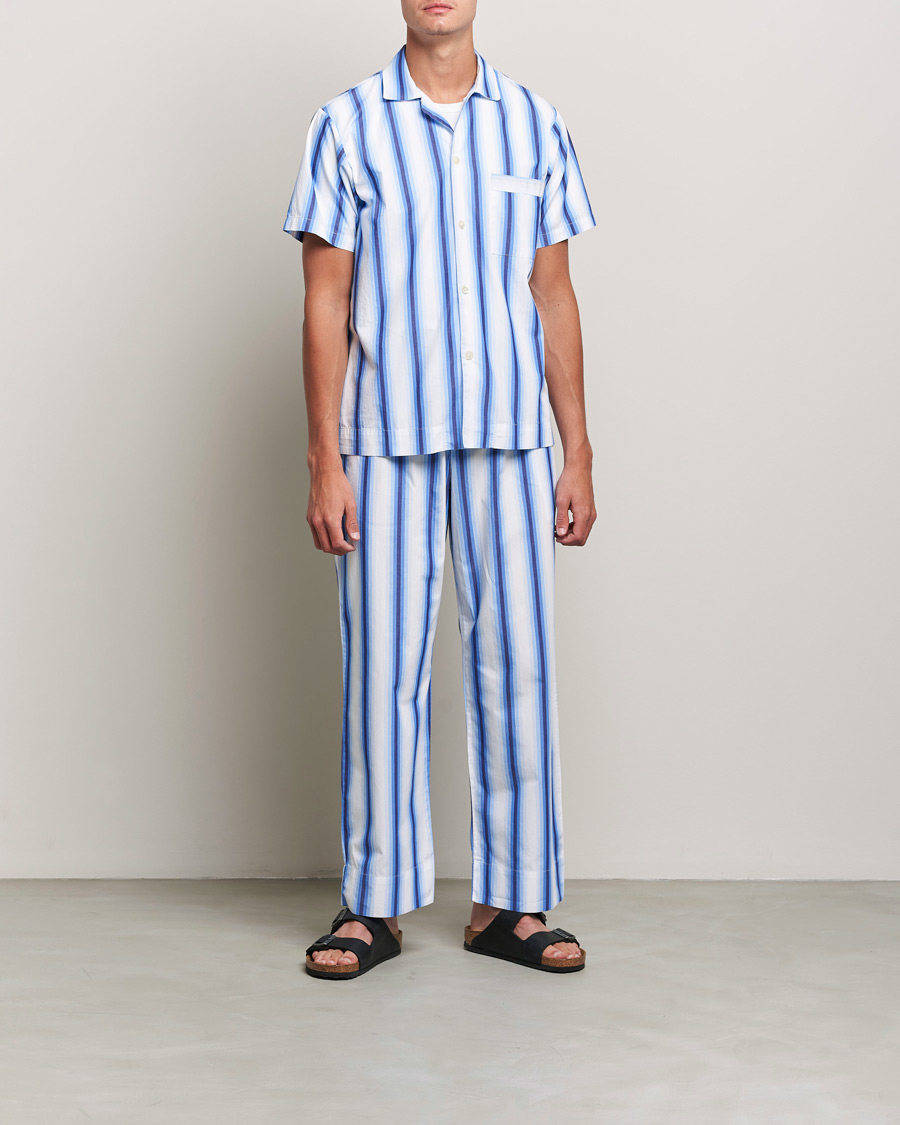 Herr | Pyjamas & Morgonrockar | Tekla | Poplin Pyjama Short Sleeve Shirt Blue Marquee