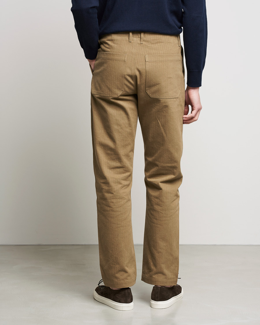 Herr | Byxor | Private White V.C. | Maker´s Cotton Herringbone Trousers Sand