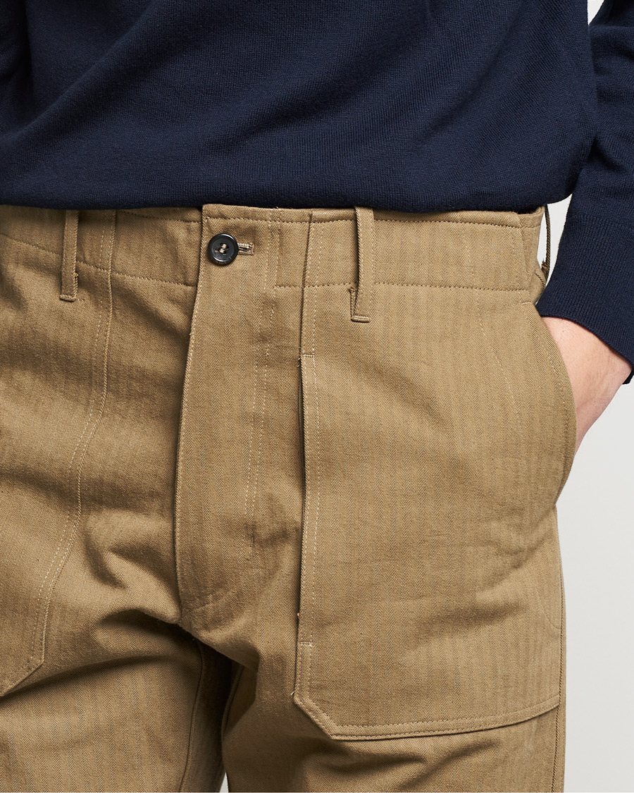 Herr | Byxor | Private White V.C. | Maker´s Cotton Herringbone Trousers Sand