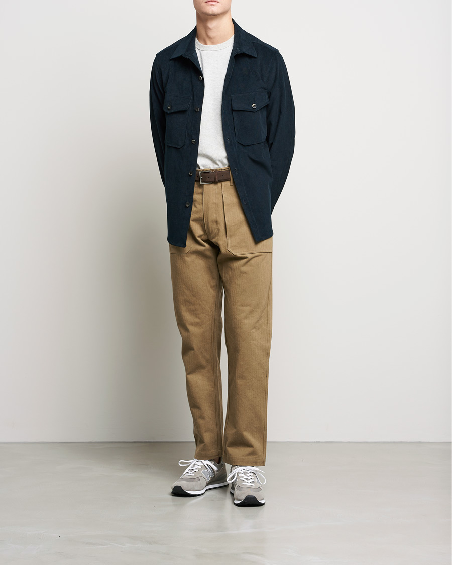 Herr | Skjortor | Private White V.C. | Patch Pocket Corduroy Overshirt Midnight