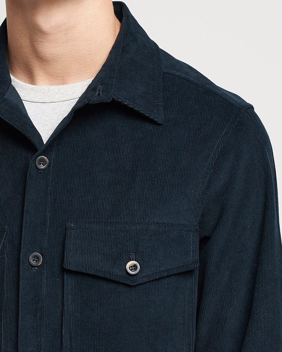Herr | Skjortor | Private White V.C. | Patch Pocket Corduroy Overshirt Midnight