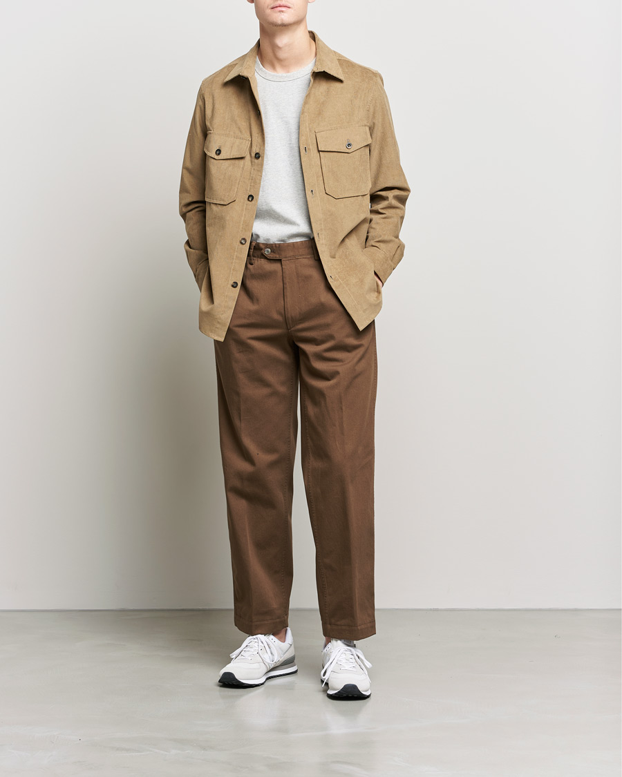 Herr | Skjortor | Private White V.C. | Patch Pocket Corduroy Overshirt Taupe