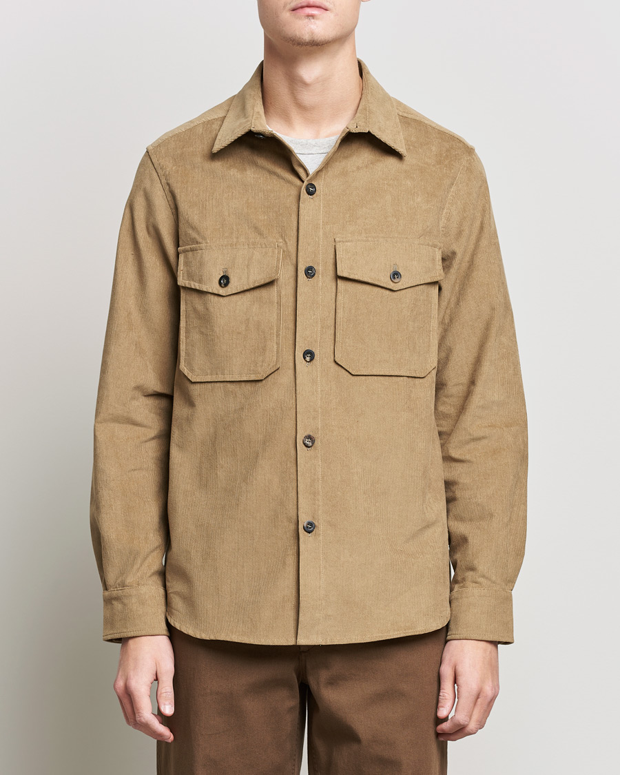 Herr | Skjortor | Private White V.C. | Patch Pocket Corduroy Overshirt Taupe