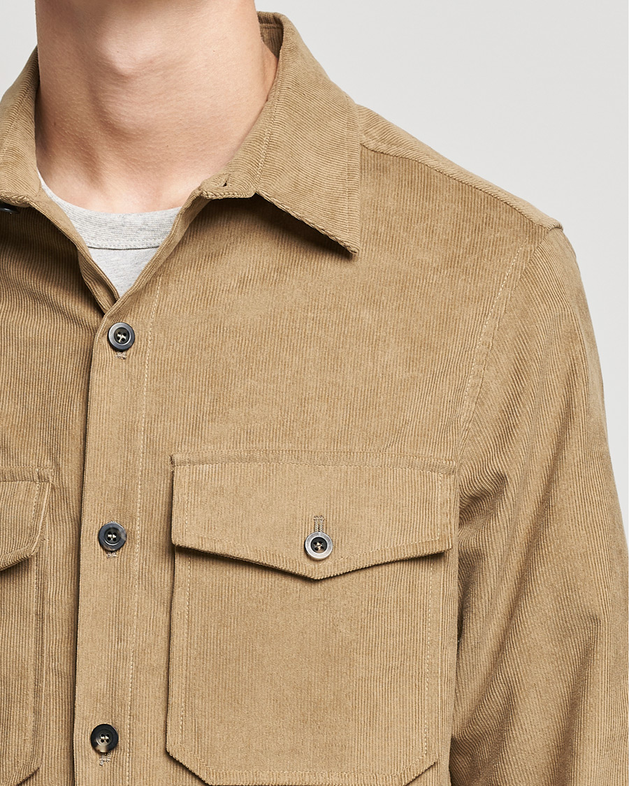 Herr | Skjortor | Private White V.C. | Patch Pocket Corduroy Overshirt Taupe