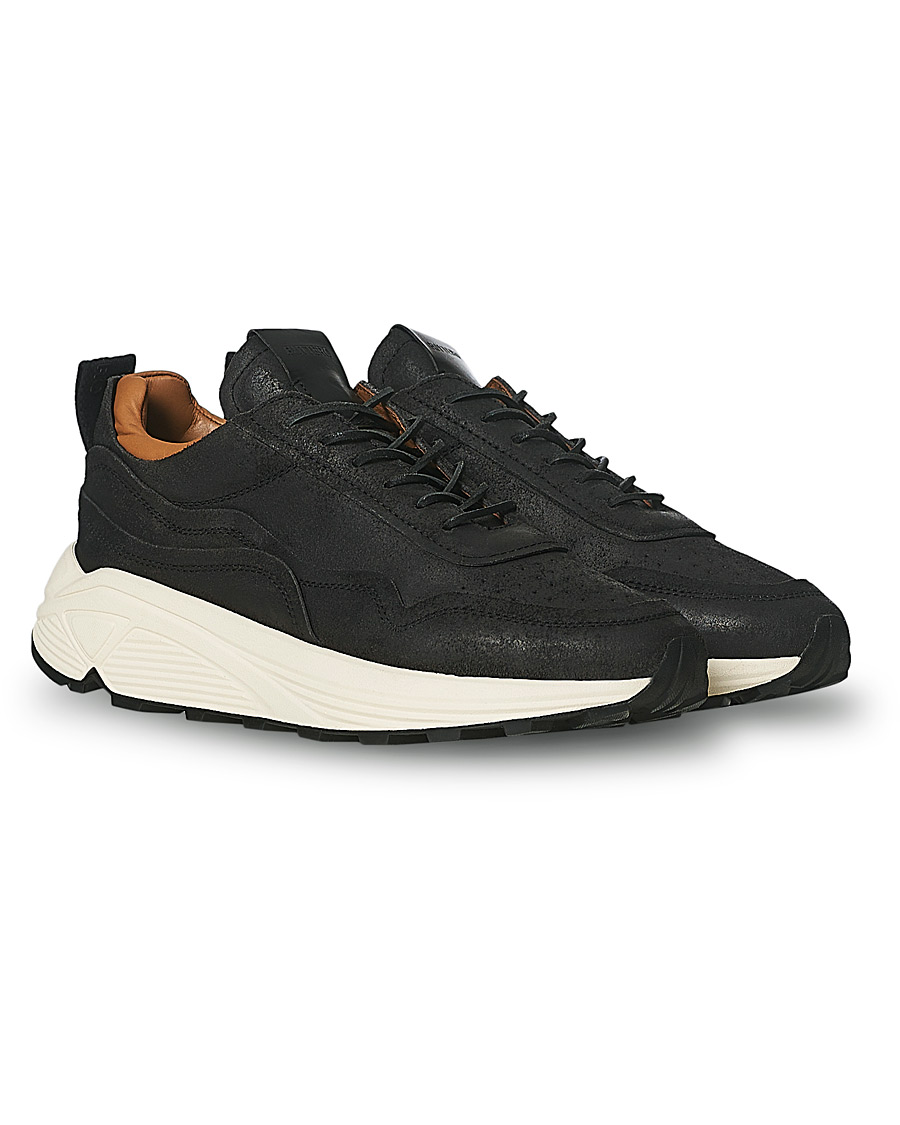Herr | Buttero Vinci Bianchetto Leather Running Sneaker Black | Buttero | Vinci Bianchetto Leather Running Sneaker Black