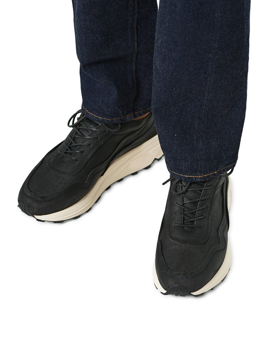 Herr | Buttero Vinci Bianchetto Leather Running Sneaker Black | Buttero | Vinci Bianchetto Leather Running Sneaker Black
