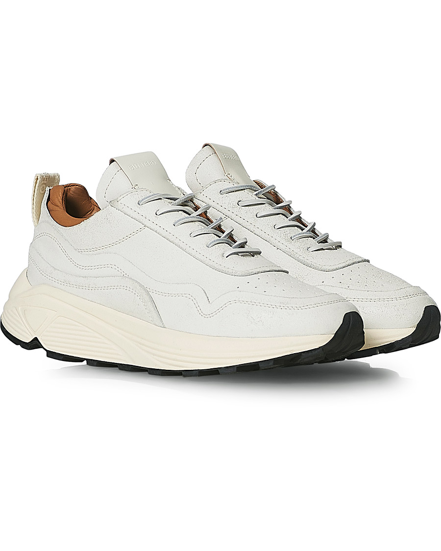 Herr | Buttero Vinci Bianchetto Leather Running Sneaker Off White | Buttero | Vinci Bianchetto Leather Running Sneaker Off White