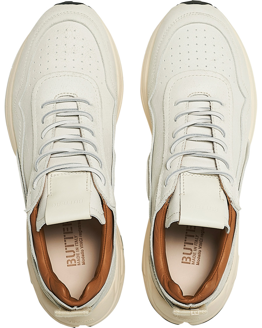Herr | Buttero Vinci Bianchetto Leather Running Sneaker Off White | Buttero | Vinci Bianchetto Leather Running Sneaker Off White