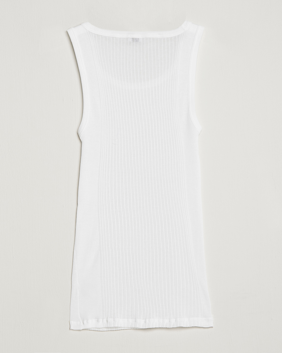 Herr | T-Shirts | Zimmerli of Switzerland | Ribbed Mercerized Cotton Tank Top White