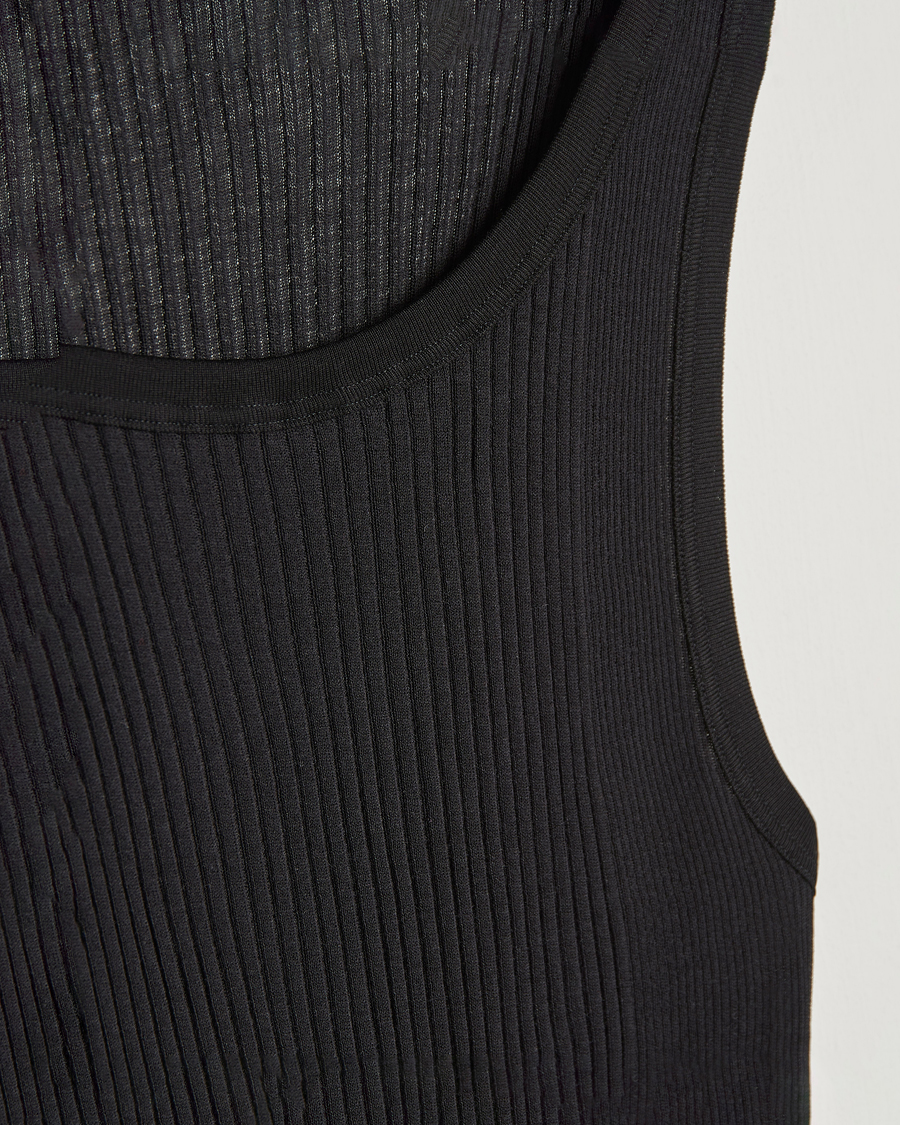 Herr | Zimmerli of Switzerland | Zimmerli of Switzerland | Ribbed Mercerized Cotton Tank Top Black