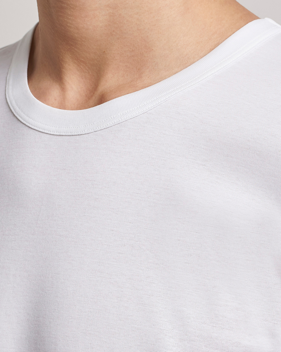 Herr | T-Shirts | Zimmerli of Switzerland | Mercerized Cotton Crew Neck T-Shirt White