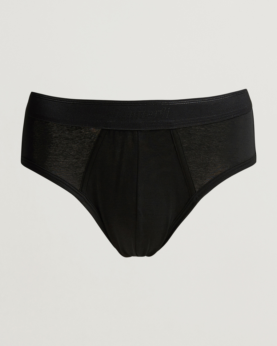 Herr | Underkläder | Zimmerli of Switzerland | Mercerized Cotton Briefs Black
