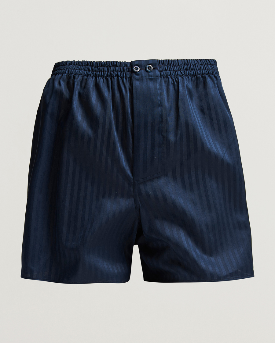 Herr | Underkläder | Zimmerli of Switzerland | Mercerized Cotton Boxer Shorts Navy
