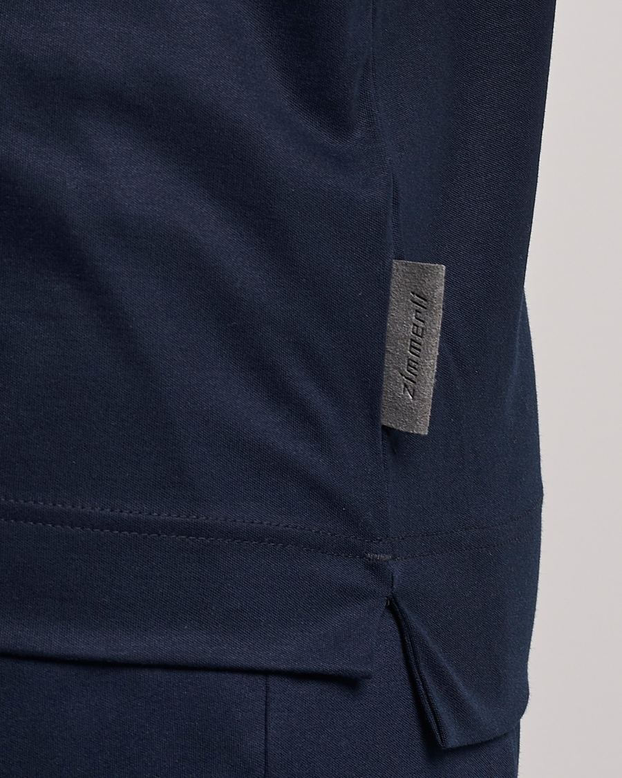 Herr | Pyjamas & Morgonrockar | Zimmerli of Switzerland | Cotton/Modal Crew Neck Loungwear T-Shirt Midnight