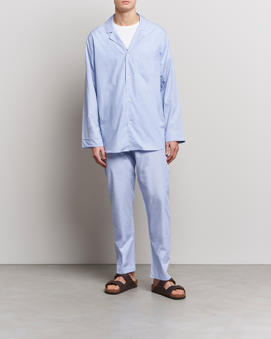 Herr | Pyjamas & Morgonrockar | Zimmerli of Switzerland | Mercerized Cotton Pyjamas Light Blue