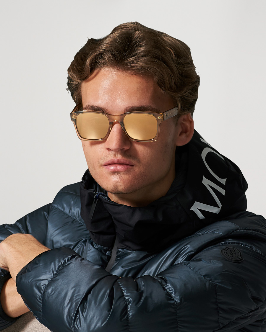 Herr | Moncler Lunettes Arcsecond Sunglasses Shiny Beige/Brown | Moncler Lunettes | Arcsecond Sunglasses Shiny Beige/Brown