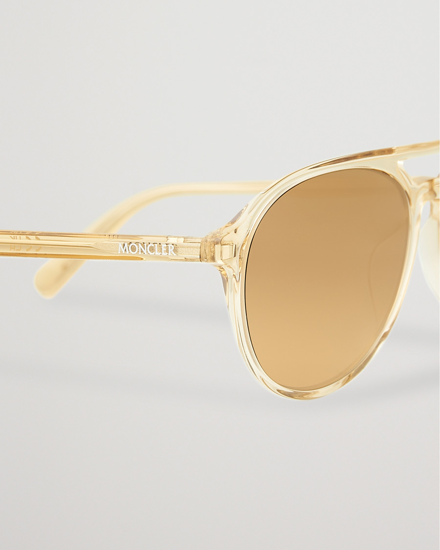 Herr | Moncler Lunettes ML0228 Sunglasses Shiny Beige/Roviex | Moncler Lunettes | ML0228 Sunglasses Shiny Beige/Roviex