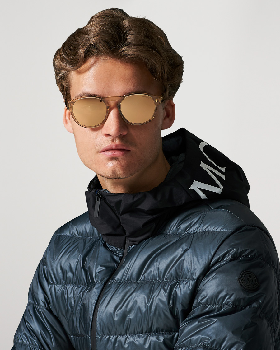 Herr | Moncler Lunettes ML0209 Polarized Sunglasses Shiny Beige/Brown | Moncler Lunettes | ML0209 Polarized Sunglasses Shiny Beige/Brown