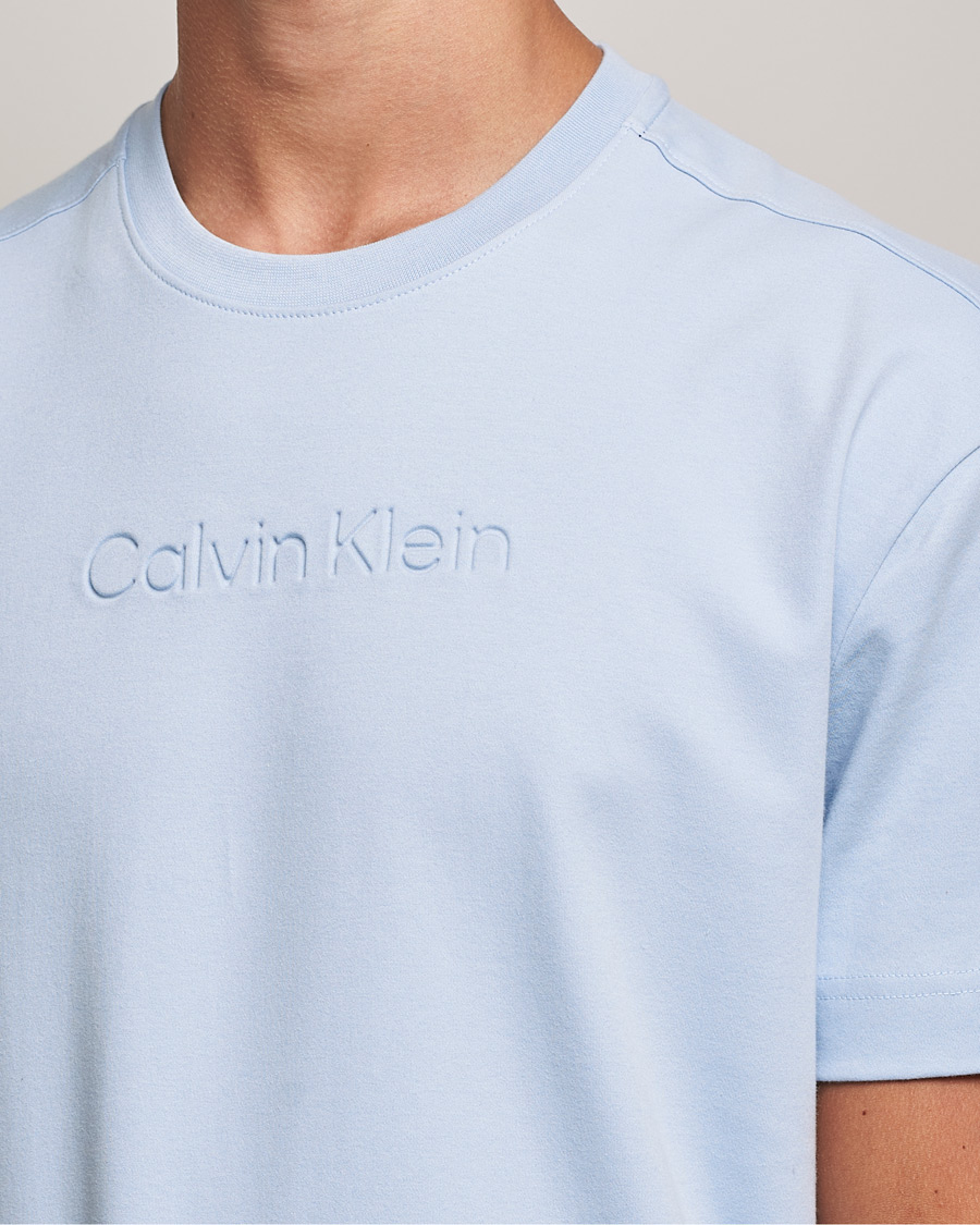 Herr | T-Shirts | Calvin Klein | Debossed Logo Crew Neck Tee Bayshore Blue