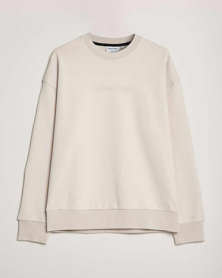 Herr | Tröjor | Calvin Klein | Debossed Logo Crew Neck Sweatshirt Stony Beige