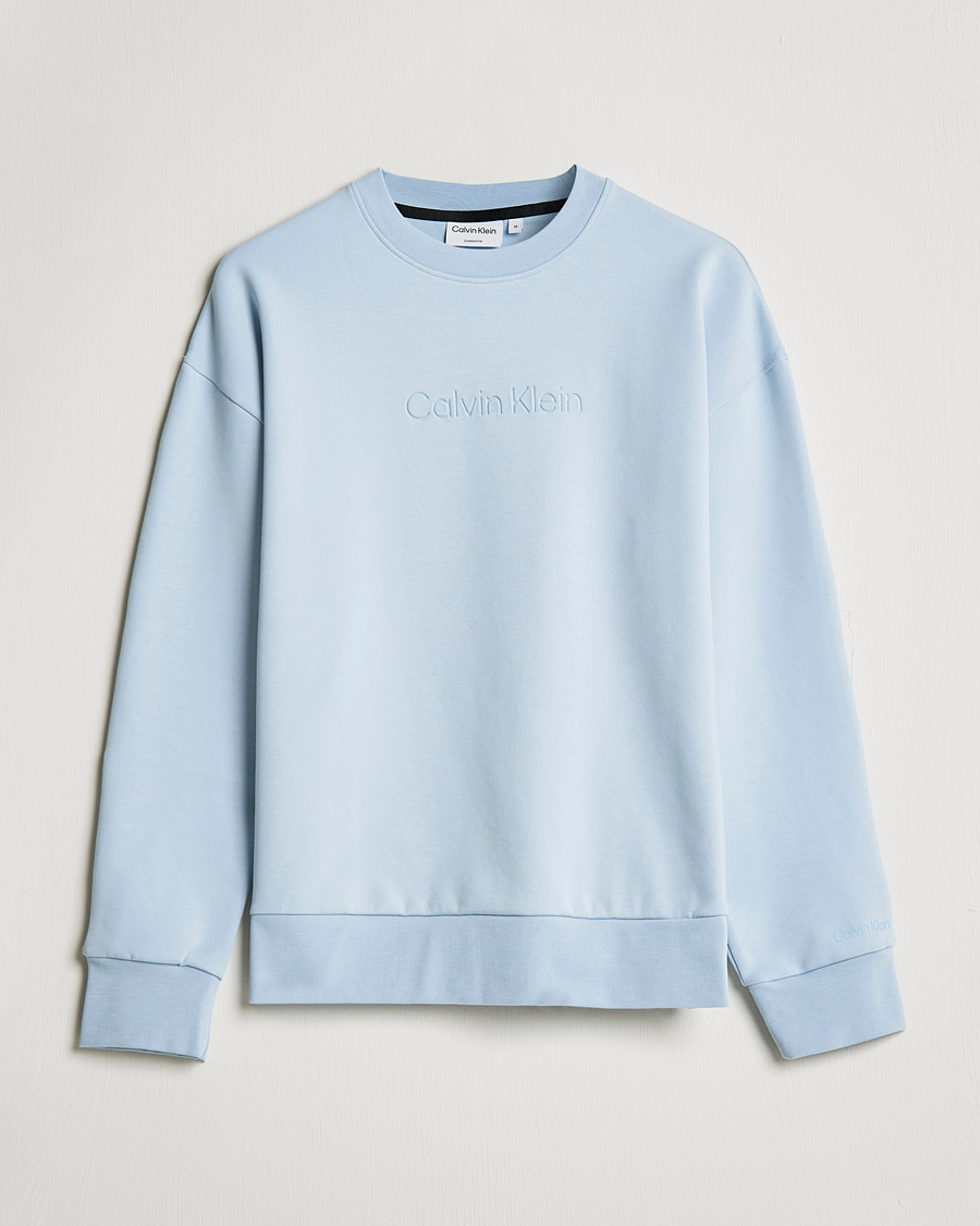 Herr | Tröjor | Calvin Klein | Debossed Logo Crew Neck Sweatshirt Bayshore Blue